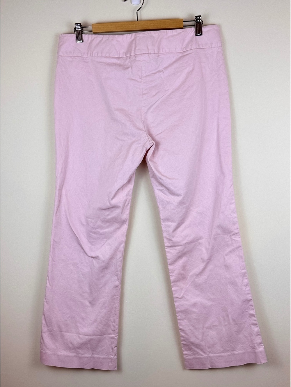 Theory Pink Stretch Cotton Cropped Flare Pants Size 12 Made in USA Y2K - Picture 3 of 8